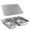 [BR/AL/03] Barquettes Aluminium 2 COMPARTIMENTS (SAC DE 100PCS)